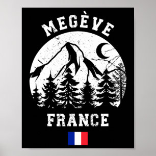 Póster Megève France Alps Estación de esquí alpino Esquí