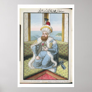 Póster Mehmed II (1432-81) llamó "Fatih", el