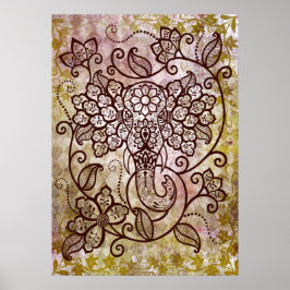 Póster Mehndi Elephant Poster
