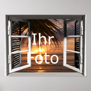 Póster Mein Fensterblick Querformat