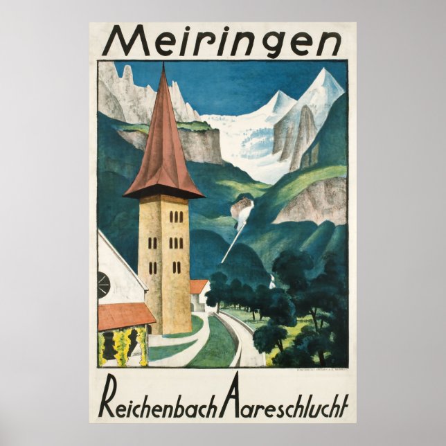 Póster Meiringen, Reichenbach Aareschlucht, Poster de esq (Frente)