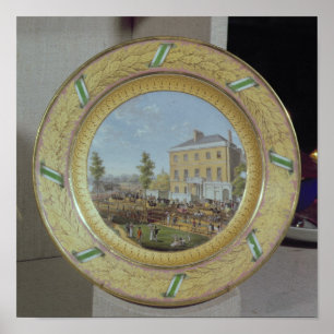 Póster Meissen plate, decorated with a scene of