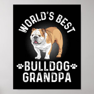 Póster Mejor Abuelo Bulldog - Abuelo Perro