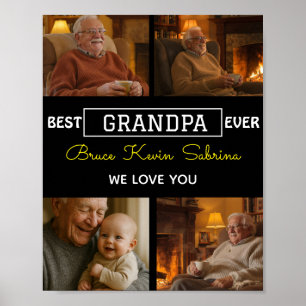 Póster Mejor abuelo del mundo Collage de fotos