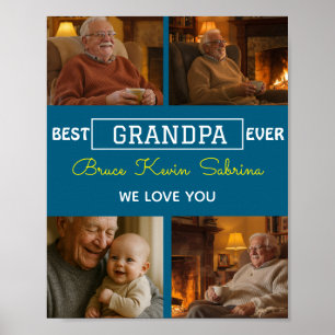 Póster Mejor abuelo del mundo Collage de fotos