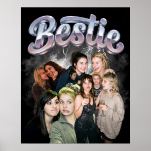 Póster Mejor amiga personalizada collage de fotos