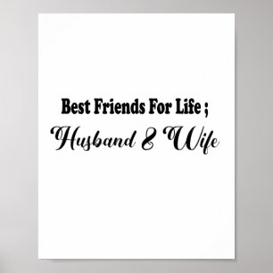 PÓSTER MEJOR AMIGOS PARA ESPOSO Y ESPOSA DE LA VIDA