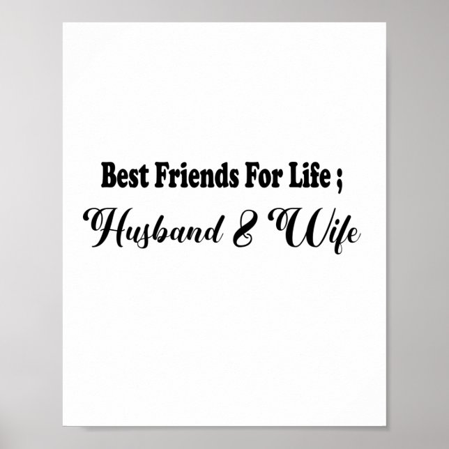 PÓSTER MEJOR AMIGOS PARA ESPOSO Y ESPOSA DE LA VIDA (Frente)