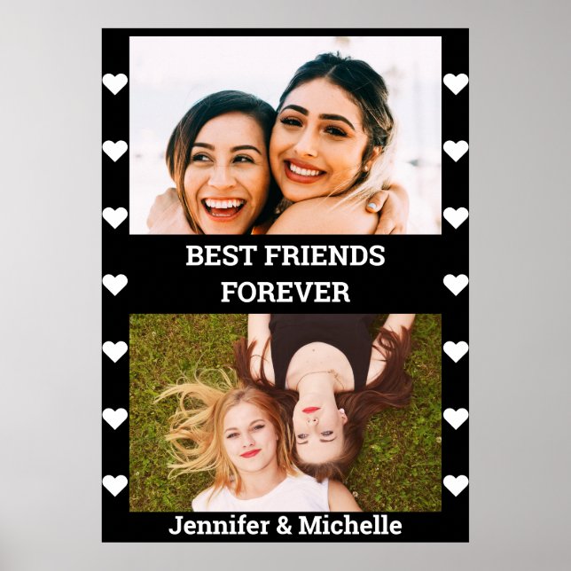 Póster Mejor Amigos para siempre 2 Personalizado Foto y n (Frente)