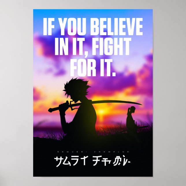 Póster Mejor Anime cita sobre creer en ti mismo (Frente)