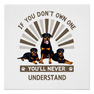Póster Mejor Arte de Rottweiler para Hombres Mujeres Niño