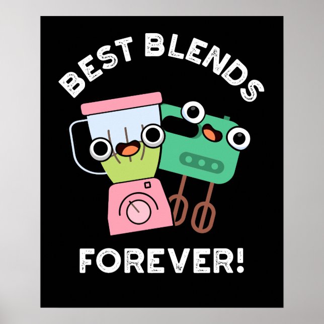 Póster Mejor Banda Para Siempre Funny BFF Pun Dark BG (Frente)
