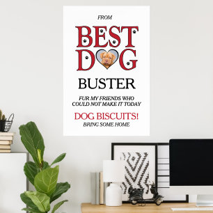 Póster Mejor barra de galletas de boda para perros con fo