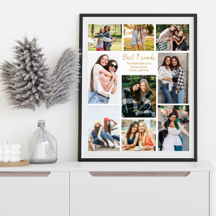 Póster Mejor Collage de fotos de amigos personalizado