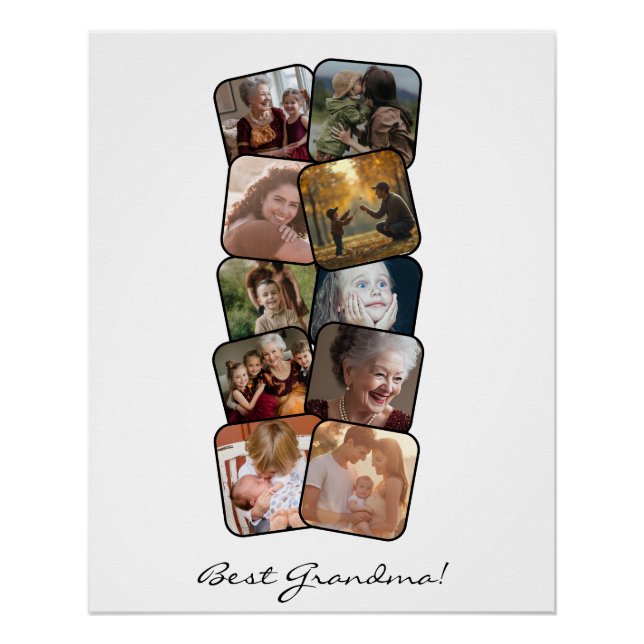 Póster Mejor Collage de fotos de la abuela 10 (Anverso)