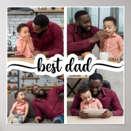 Póster Mejor Collage de fotos personalizado de papá 4