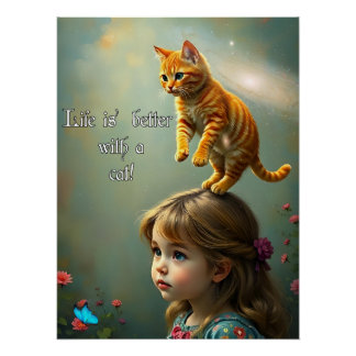 Póster Mejor con un gato