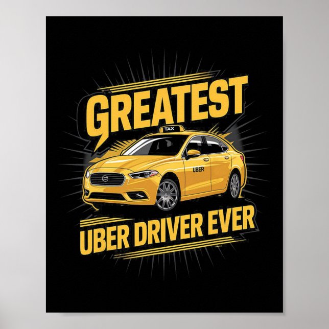 Póster Mejor Conductor Uber Cada Vez Más Funny 1 (Frente)