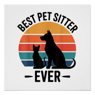 Póster Mejor cuidador de perros divertido regalo de cuida