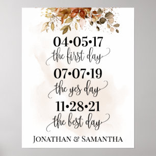 Póster Mejor Día Boda Fecha Sí Día Caer Eucalipto