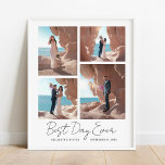 Póster Mejor día de Boda de recién casados 4 Collage de f<br><div class="desc">Este diseño impreso Añadir su propio Poster de impresión de Collage de fotos de mejor día de todos los recién casados Boda 4 que se puede personalizar con su texto. Haga clic en el botón "Personalizar" y utilice nuestra herramienta de diseño para modificar esta plantilla. Visita la tienda de Diseño...</div>