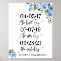 Mejor día de signo boda fecha sí día azul floral