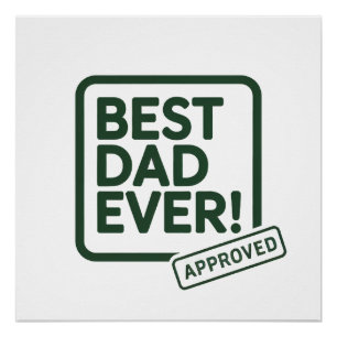 Póster Mejor diseño de texto aprobado por papá