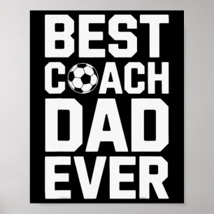 Póster Mejor Entrenador Papá De Fútbol Deporte Amantes