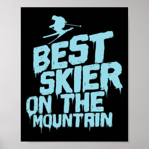 Póster Mejor esquiador en la montaña esquiando