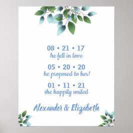 Póster Mejor fecha de boda Sí cartel eucalipto vegetación