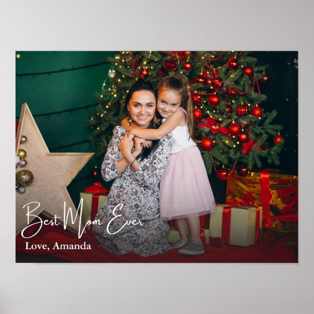 Póster Mejor foto de mamá siempre simple Personalizado (Frente)
