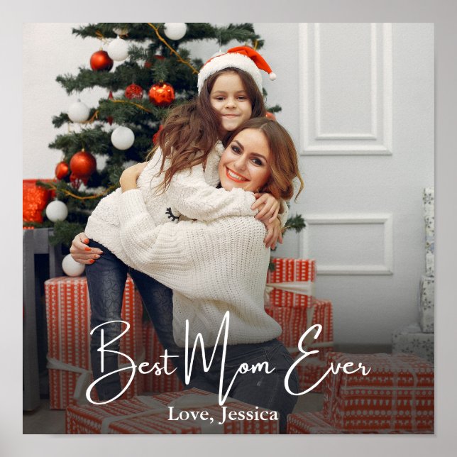 Póster Mejor foto personalizada de mamá de todos los tiem (Frente)