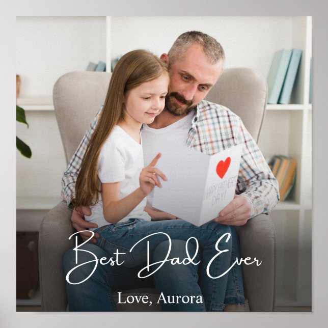 Póster Mejor foto personalizada de papá (Frente)
