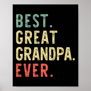 Póster Mejor Gran Abuelo De Vintage Retro Funny