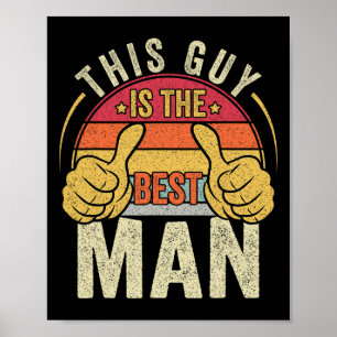 Póster Mejor hombre Boda Groomsmen Funny Bridal Bach