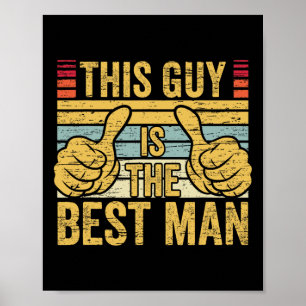 Póster Mejor hombre Boda Groomsmen Gracioso soltero P