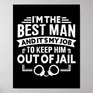Póster Mejor hombre Boda Groomsmen Gracioso soltero P