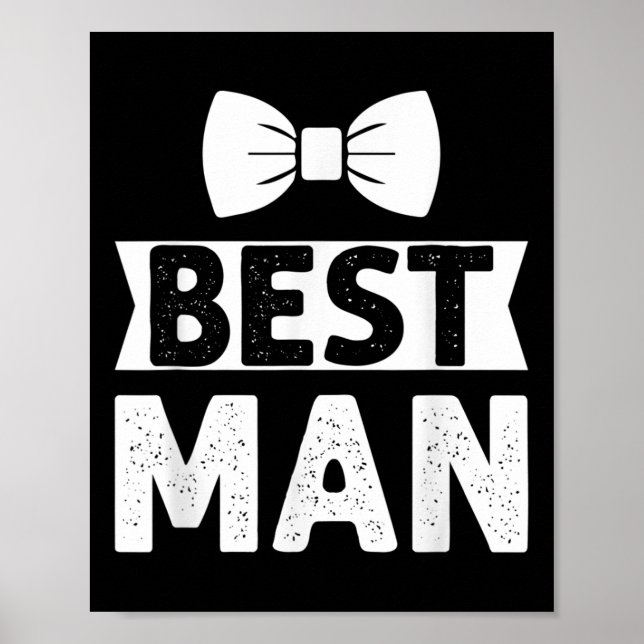 Póster Mejor hombre Boda Groomsmen Gracioso soltero P (Frente)