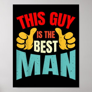 Póster Mejor hombre Boda Groomsmen Gracioso soltero P