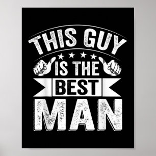Póster Mejor hombre Boda Groomsmen Gracioso soltero P