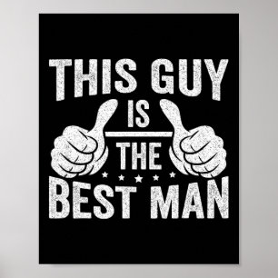 Póster Mejor hombre Boda Groomsmen Gracioso soltero P