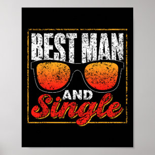 Póster Mejor Hombre Y Fiesta De Equipo Único Groom Bride 