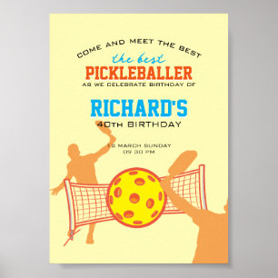 Póster Mejor Jugador de Pickleball Divertido cumpleaños