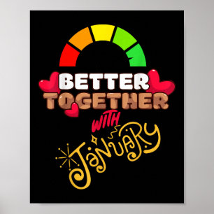 Póster Mejor Junto Con Enero Fundido Atractivo Nuevo