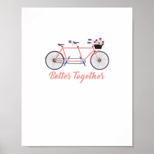 Póster Mejor Juntos Bicicleta Tandem Juntos Diseño Modern
