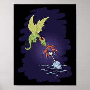 Póster Mejor Juntos - Narwhal y Dragon