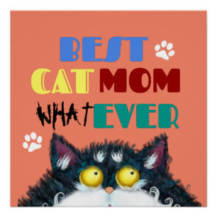 Póster Mejor Madre De Gato   Gracioso Gato Amantes