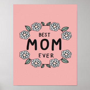 Póster Mejor madre que nunca flor marco Los mejores reg