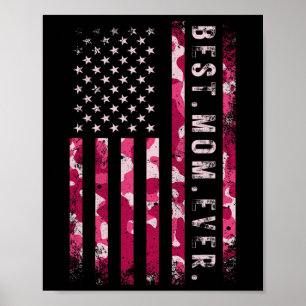 Póster Mejor Mamá del Día de la Madre Rosa Camo Usa Fla