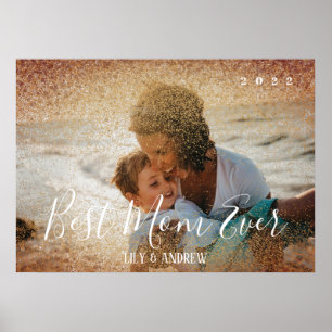 Póster "Mejor Mamá del Mundo" Foto Personalizada con Purp
